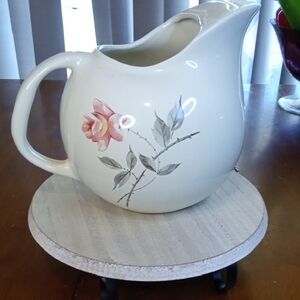 Vintage Universal Ballerina  Ceramic Pitcher with A Lovely Pink Rose Design